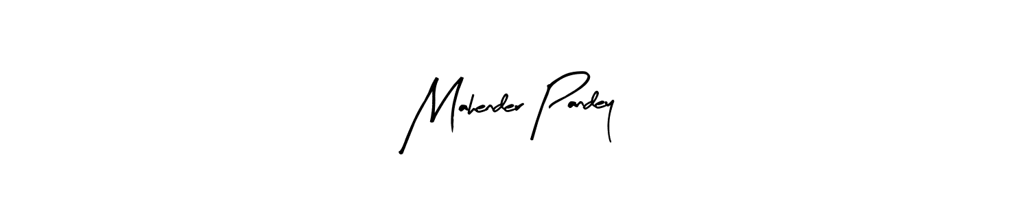 Arty Signature is a professional signature style that is perfect for those who want to add a touch of class to their signature. It is also a great choice for those who want to make their signature more unique. Get Mahender Pandey name to fancy signature for free. Mahender Pandey signature style 8 images and pictures png