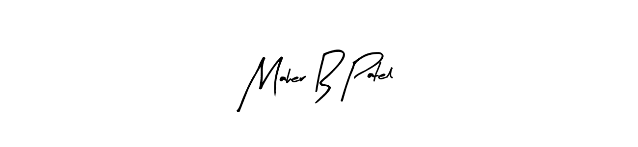 Make a beautiful signature design for name Maher B Patel. With this signature (Arty Signature) style, you can create a handwritten signature for free. Maher B Patel signature style 8 images and pictures png