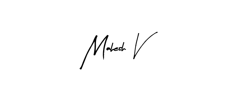 Arty Signature is a professional signature style that is perfect for those who want to add a touch of class to their signature. It is also a great choice for those who want to make their signature more unique. Get Mahesh V name to fancy signature for free. Mahesh V signature style 8 images and pictures png