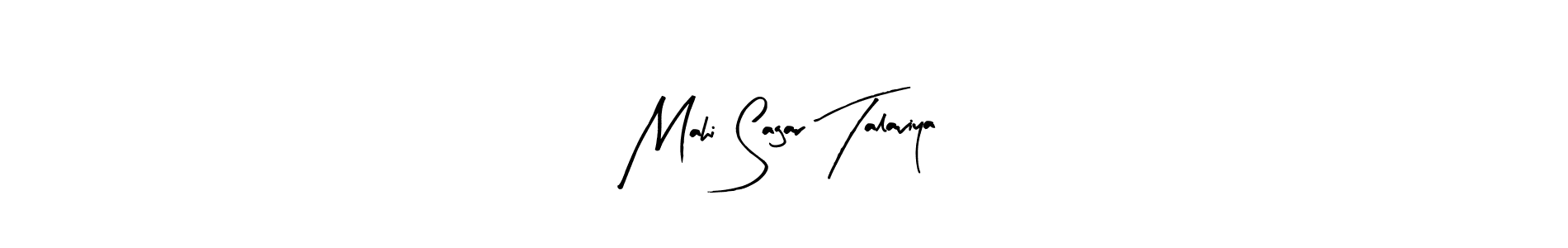 You should practise on your own different ways (Arty Signature) to write your name (Mahi Sagar Talaviya) in signature. don't let someone else do it for you. Mahi Sagar Talaviya signature style 8 images and pictures png