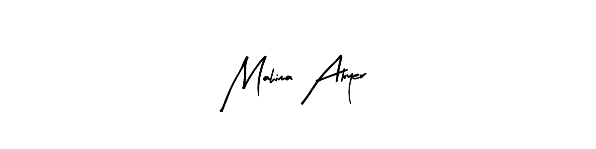 The best way (Arty Signature) to make a short signature is to pick only two or three words in your name. The name Mahima Akyer include a total of six letters. For converting this name. Mahima Akyer signature style 8 images and pictures png