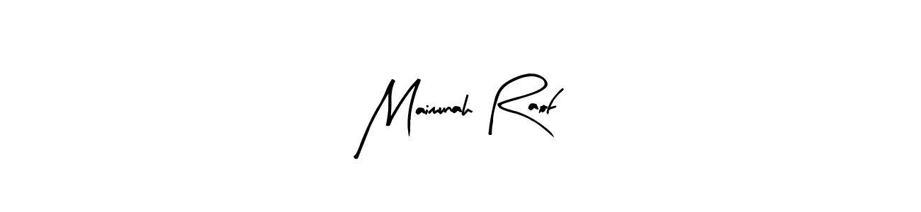 Similarly Arty Signature is the best handwritten signature design. Signature creator online .You can use it as an online autograph creator for name Maimunah Raof. Maimunah Raof signature style 8 images and pictures png