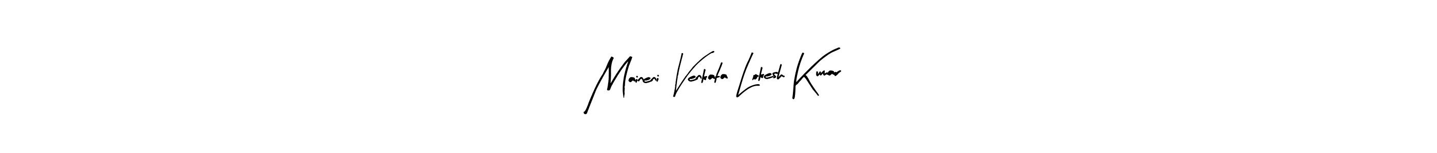 How to make Maineni Venkata Lokesh Kumar name signature. Use Arty Signature style for creating short signs online. This is the latest handwritten sign. Maineni Venkata Lokesh Kumar signature style 8 images and pictures png