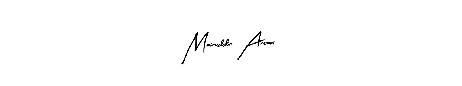 How to make Mainuddin Ansari name signature. Use Arty Signature style for creating short signs online. This is the latest handwritten sign. Mainuddin Ansari signature style 8 images and pictures png