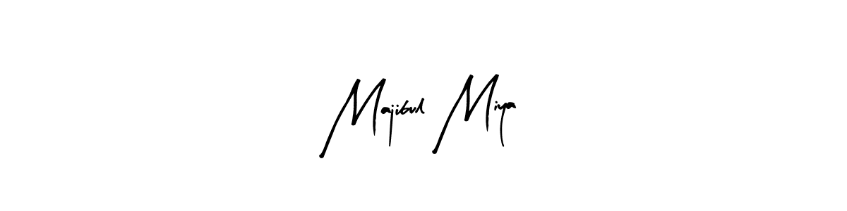 The best way (Arty Signature) to make a short signature is to pick only two or three words in your name. The name Majibul Miya include a total of six letters. For converting this name. Majibul Miya signature style 8 images and pictures png