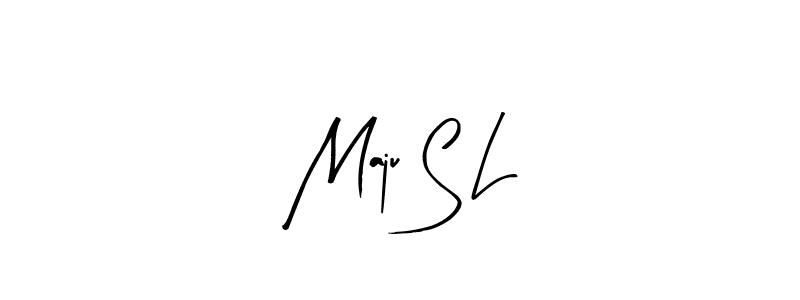 Similarly Arty Signature is the best handwritten signature design. Signature creator online .You can use it as an online autograph creator for name Maju S L. Maju S L signature style 8 images and pictures png