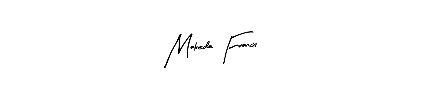 Similarly Arty Signature is the best handwritten signature design. Signature creator online .You can use it as an online autograph creator for name Makeda Francis. Makeda Francis signature style 8 images and pictures png