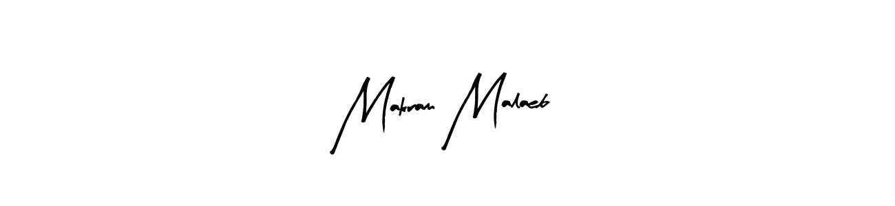 Arty Signature is a professional signature style that is perfect for those who want to add a touch of class to their signature. It is also a great choice for those who want to make their signature more unique. Get Makram Malaeb name to fancy signature for free. Makram Malaeb signature style 8 images and pictures png