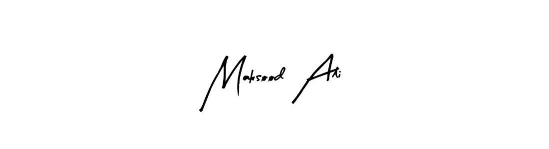 Design your own signature with our free online signature maker. With this signature software, you can create a handwritten (Arty Signature) signature for name Maksood Ali. Maksood Ali signature style 8 images and pictures png