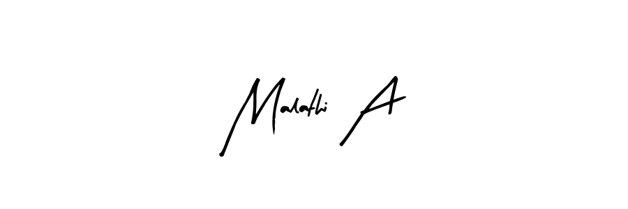 You should practise on your own different ways (Arty Signature) to write your name (Malathi A) in signature. don't let someone else do it for you. Malathi A signature style 8 images and pictures png