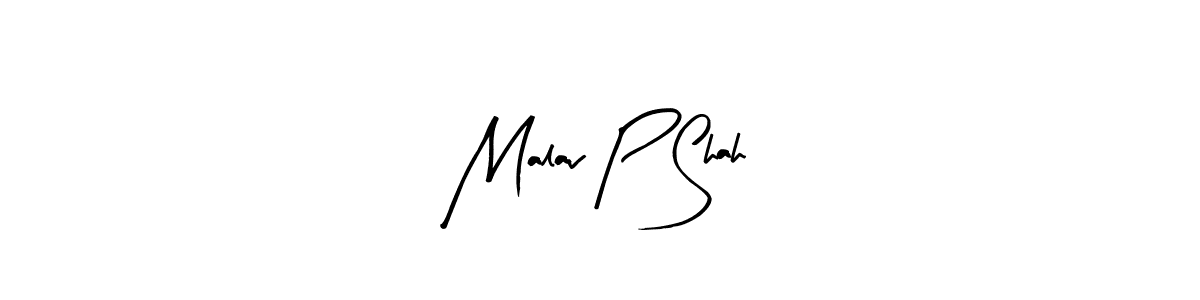 Similarly Arty Signature is the best handwritten signature design. Signature creator online .You can use it as an online autograph creator for name Malav P Shah. Malav P Shah signature style 8 images and pictures png