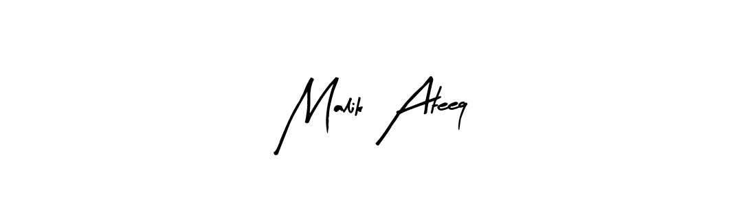 The best way (Arty Signature) to make a short signature is to pick only two or three words in your name. The name Malik Ateeq include a total of six letters. For converting this name. Malik Ateeq signature style 8 images and pictures png