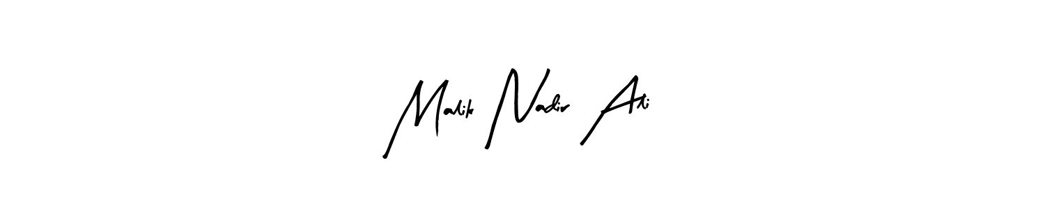 Make a beautiful signature design for name Malik Nadir Ali. With this signature (Arty Signature) style, you can create a handwritten signature for free. Malik Nadir Ali signature style 8 images and pictures png