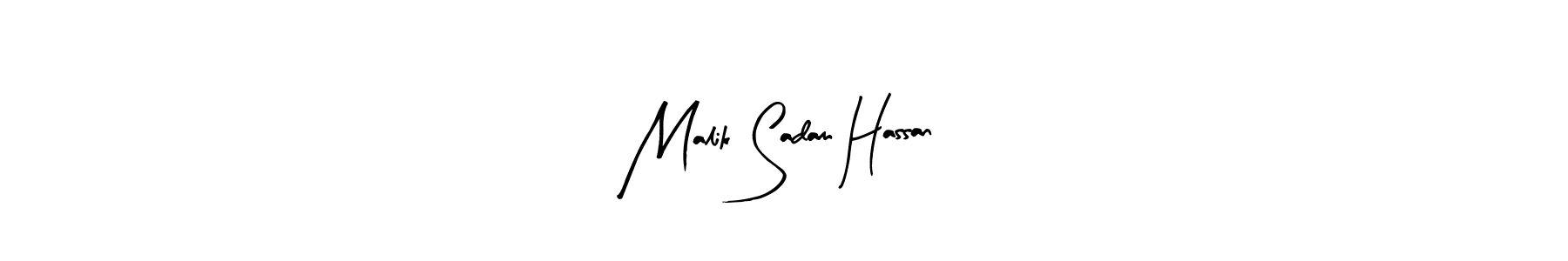 Arty Signature is a professional signature style that is perfect for those who want to add a touch of class to their signature. It is also a great choice for those who want to make their signature more unique. Get Malik Sadam Hassan name to fancy signature for free. Malik Sadam Hassan signature style 8 images and pictures png