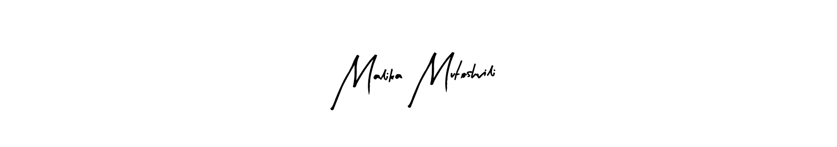 Malika Mutoshvili stylish signature style. Best Handwritten Sign (Arty Signature) for my name. Handwritten Signature Collection Ideas for my name Malika Mutoshvili. Malika Mutoshvili signature style 8 images and pictures png