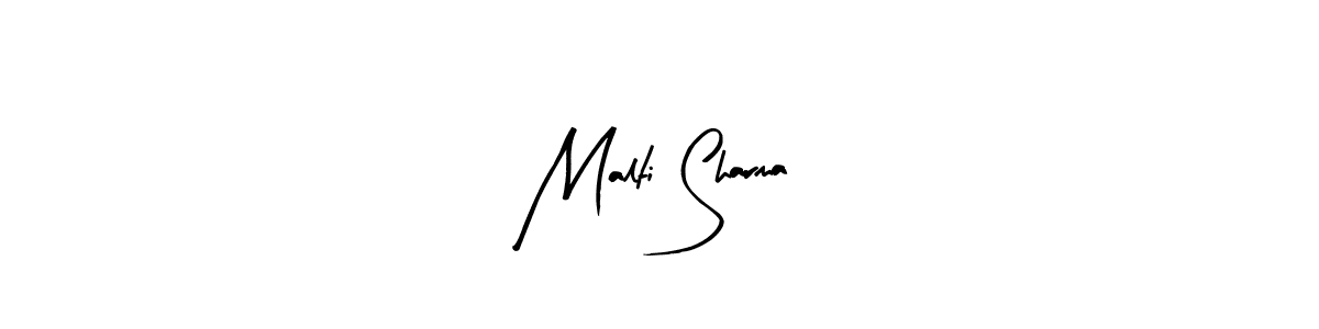 Arty Signature is a professional signature style that is perfect for those who want to add a touch of class to their signature. It is also a great choice for those who want to make their signature more unique. Get Malti Sharma name to fancy signature for free. Malti Sharma signature style 8 images and pictures png