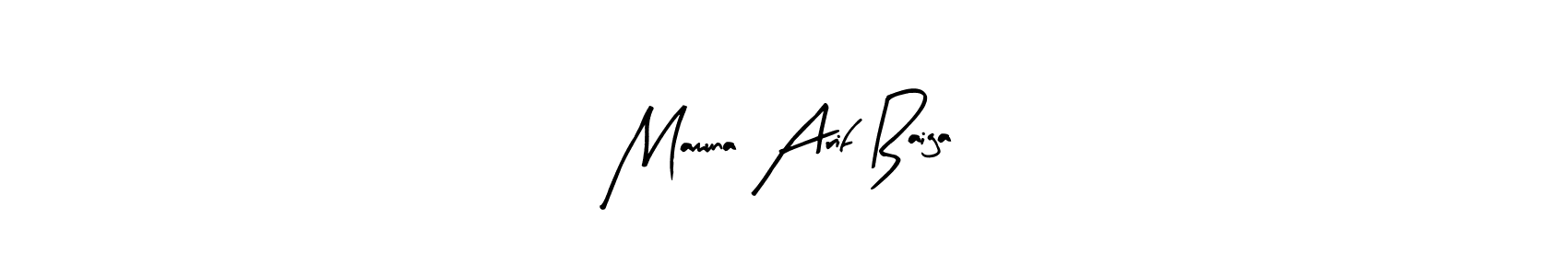 You should practise on your own different ways (Arty Signature) to write your name (Mamuna Arif Baiga) in signature. don't let someone else do it for you. Mamuna Arif Baiga signature style 8 images and pictures png