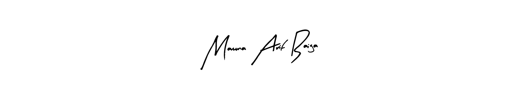 It looks lik you need a new signature style for name Mamuna Arif Baiga. Design unique handwritten (Arty Signature) signature with our free signature maker in just a few clicks. Mamuna Arif Baiga signature style 8 images and pictures png