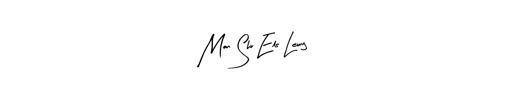 Arty Signature is a professional signature style that is perfect for those who want to add a touch of class to their signature. It is also a great choice for those who want to make their signature more unique. Get Man Shu Els Leung name to fancy signature for free. Man Shu Els Leung signature style 8 images and pictures png