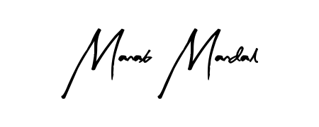 A sleek calligraphic signature for name Manab Mandal utilizing Arty Signature styling. Great for adding personal signatures to photos and art. Manab Mandal signature style 8 images and pictures png