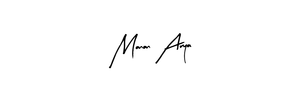 You should practise on your own different ways (Arty Signature) to write your name (Manan Arya) in signature. don't let someone else do it for you. Manan Arya signature style 8 images and pictures png