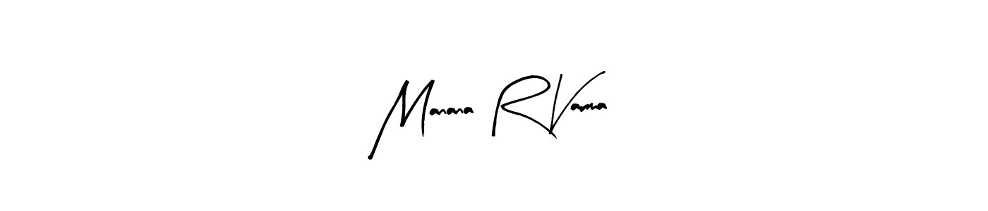 Use a signature maker to create a handwritten signature online. With this signature software, you can design (Arty Signature) your own signature for name Manana R Varma. Manana R Varma signature style 8 images and pictures png