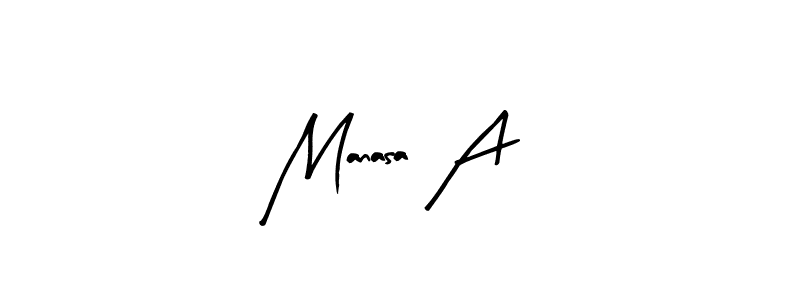 How to make Manasa A name signature. Use Arty Signature style for creating short signs online. This is the latest handwritten sign. Manasa A signature style 8 images and pictures png