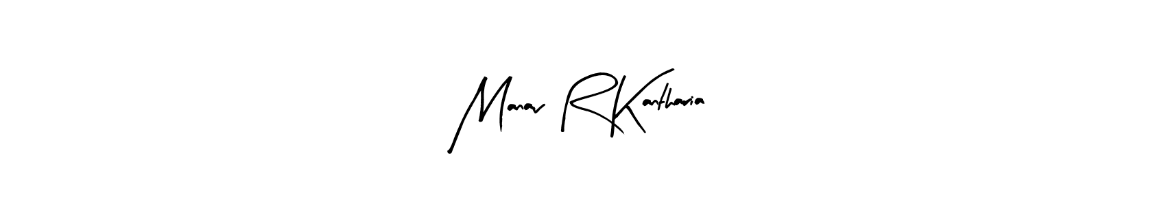 How to make Manav R Kantharia name signature. Use Arty Signature style for creating short signs online. This is the latest handwritten sign. Manav R Kantharia signature style 8 images and pictures png