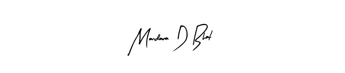 Design your own signature with our free online signature maker. With this signature software, you can create a handwritten (Arty Signature) signature for name Mandara D Bhat. Mandara D Bhat signature style 8 images and pictures png