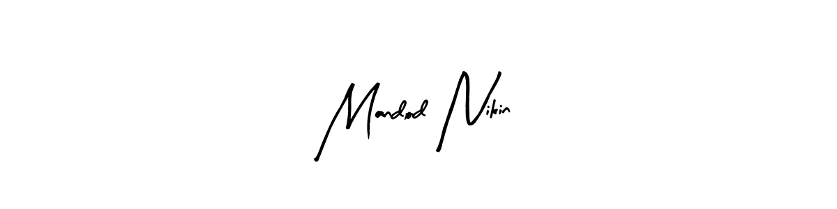 Arty Signature is a professional signature style that is perfect for those who want to add a touch of class to their signature. It is also a great choice for those who want to make their signature more unique. Get Mandod Nikin name to fancy signature for free. Mandod Nikin signature style 8 images and pictures png
