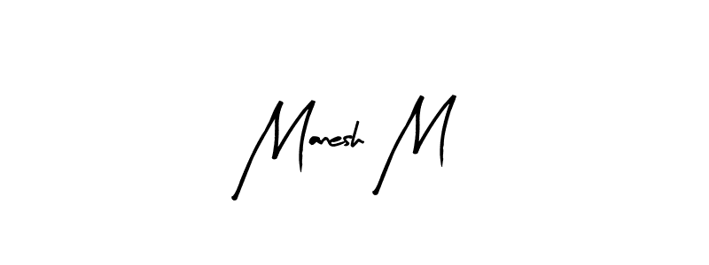 Make a beautiful signature design for name Manesh M. With this signature (Arty Signature) style, you can create a handwritten signature for free. Manesh M signature style 8 images and pictures png
