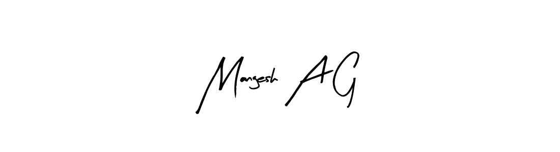 You should practise on your own different ways (Arty Signature) to write your name (Mangesh A G) in signature. don't let someone else do it for you. Mangesh A G signature style 8 images and pictures png