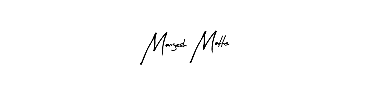 Arty Signature is a professional signature style that is perfect for those who want to add a touch of class to their signature. It is also a great choice for those who want to make their signature more unique. Get Mangesh Matte name to fancy signature for free. Mangesh Matte signature style 8 images and pictures png