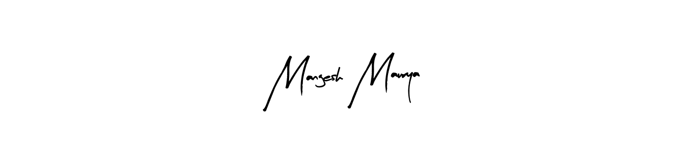 Similarly Arty Signature is the best handwritten signature design. Signature creator online .You can use it as an online autograph creator for name Mangesh Maurya. Mangesh Maurya signature style 8 images and pictures png