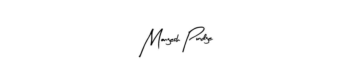 The best way (Arty Signature) to make a short signature is to pick only two or three words in your name. The name Mangesh Pundge include a total of six letters. For converting this name. Mangesh Pundge signature style 8 images and pictures png