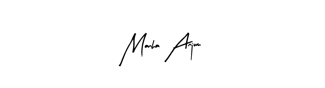 How to make Manha Anjum name signature. Use Arty Signature style for creating short signs online. This is the latest handwritten sign. Manha Anjum signature style 8 images and pictures png