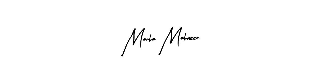 Create a beautiful signature design for name Manha Mahreen. With this signature (Arty Signature) fonts, you can make a handwritten signature for free. Manha Mahreen signature style 8 images and pictures png