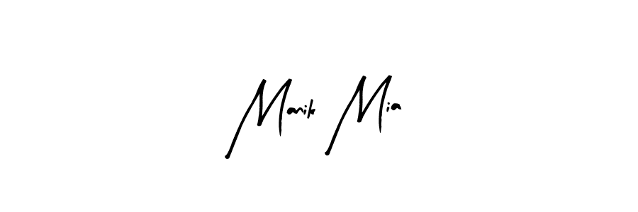 Similarly Arty Signature is the best handwritten signature design. Signature creator online .You can use it as an online autograph creator for name Manik Mia. Manik Mia signature style 8 images and pictures png