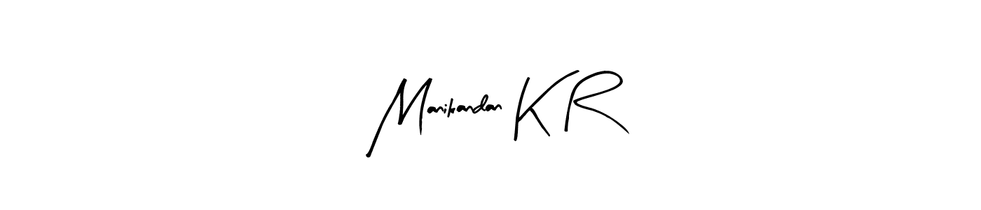 The best way (Arty Signature) to make a short signature is to pick only two or three words in your name. The name Manikandan K R include a total of six letters. For converting this name. Manikandan K R signature style 8 images and pictures png