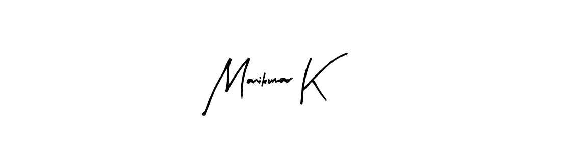 Design your own signature with our free online signature maker. With this signature software, you can create a handwritten (Arty Signature) signature for name Manikumar K. Manikumar K signature style 8 images and pictures png
