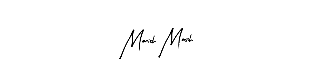 The best way (Arty Signature) to make a short signature is to pick only two or three words in your name. The name Manish Masih include a total of six letters. For converting this name. Manish Masih signature style 8 images and pictures png