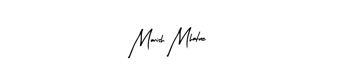 How to make Manish Mhatre name signature. Use Arty Signature style for creating short signs online. This is the latest handwritten sign. Manish Mhatre signature style 8 images and pictures png