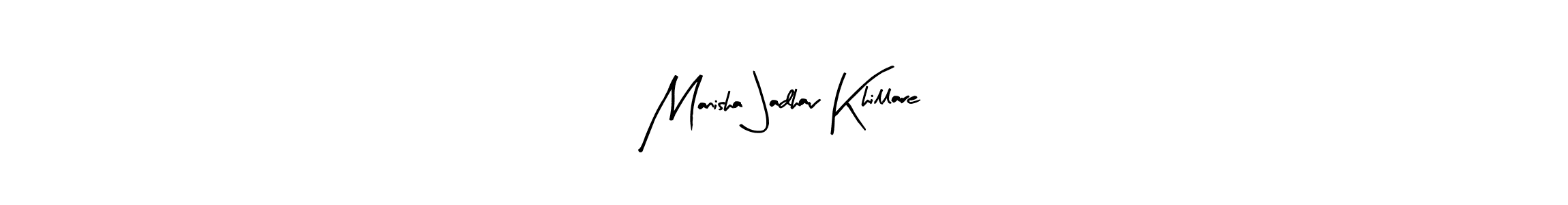 How to make Manisha Jadhav Khillare name signature. Use Arty Signature style for creating short signs online. This is the latest handwritten sign. Manisha Jadhav Khillare signature style 8 images and pictures png