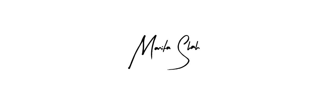 Arty Signature is a professional signature style that is perfect for those who want to add a touch of class to their signature. It is also a great choice for those who want to make their signature more unique. Get Manita Shah name to fancy signature for free. Manita Shah signature style 8 images and pictures png