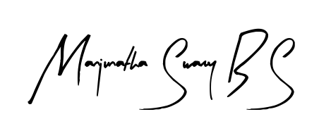 Explore multiple handwriting variations for Manjunatha Swamy B S including this stunning Arty Signature design. Free to use across all platforms. Manjunatha Swamy B S signature style 8 images and pictures png