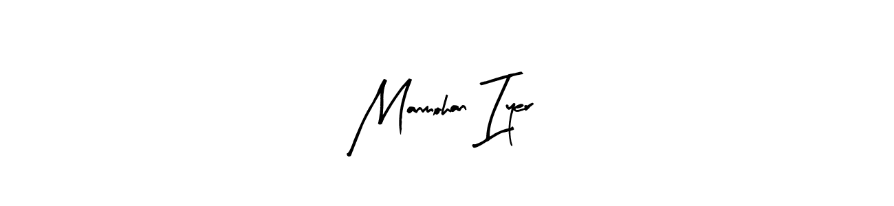 Arty Signature is a professional signature style that is perfect for those who want to add a touch of class to their signature. It is also a great choice for those who want to make their signature more unique. Get Manmohan Iyer name to fancy signature for free. Manmohan Iyer signature style 8 images and pictures png