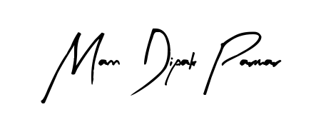 The Arty Signature font transforms the name Mann Dipak Parmar into an executive sign with sharp precision and distinguished character. Mann Dipak Parmar signature style 8 images and pictures png