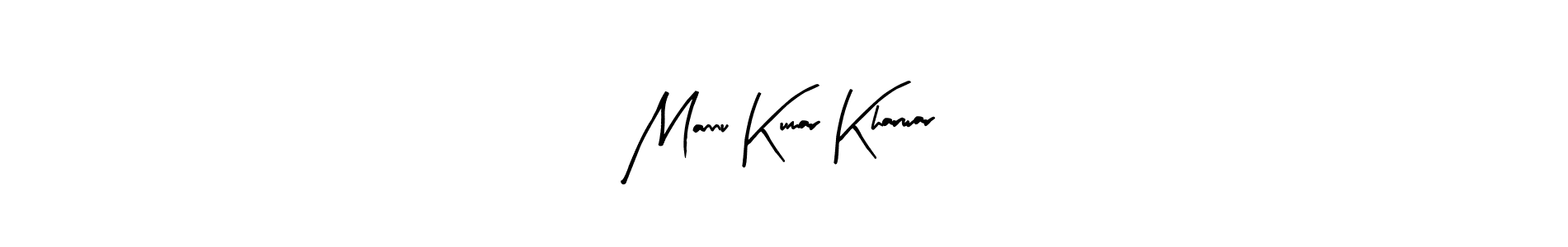Arty Signature is a professional signature style that is perfect for those who want to add a touch of class to their signature. It is also a great choice for those who want to make their signature more unique. Get Mannu Kumar Kharwar name to fancy signature for free. Mannu Kumar Kharwar signature style 8 images and pictures png