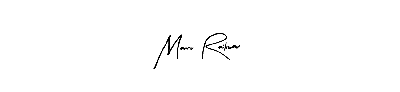 Arty Signature is a professional signature style that is perfect for those who want to add a touch of class to their signature. It is also a great choice for those who want to make their signature more unique. Get Mannu Raikwar name to fancy signature for free. Mannu Raikwar signature style 8 images and pictures png