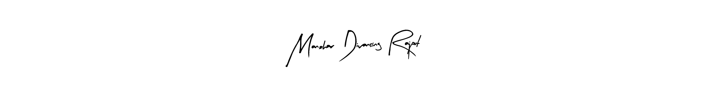 Create a beautiful signature design for name Manohar Divansing Rajput. With this signature (Arty Signature) fonts, you can make a handwritten signature for free. Manohar Divansing Rajput signature style 8 images and pictures png